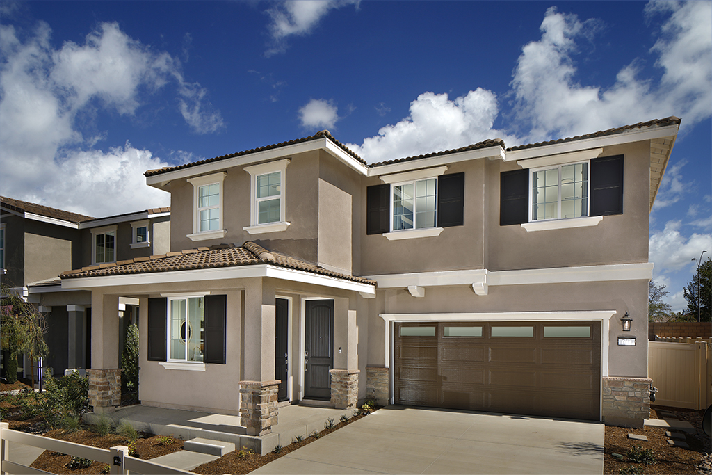 A house with a garage.