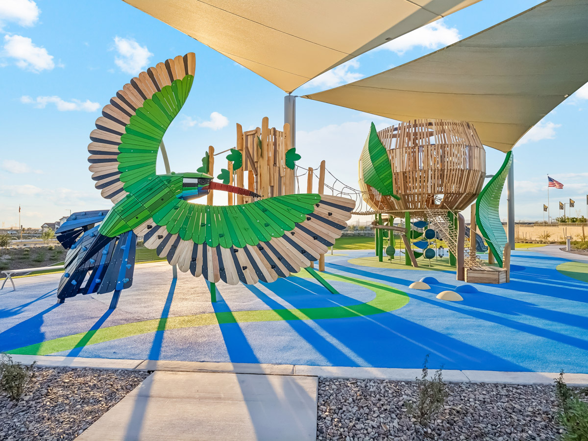 A large colorful sculpture.