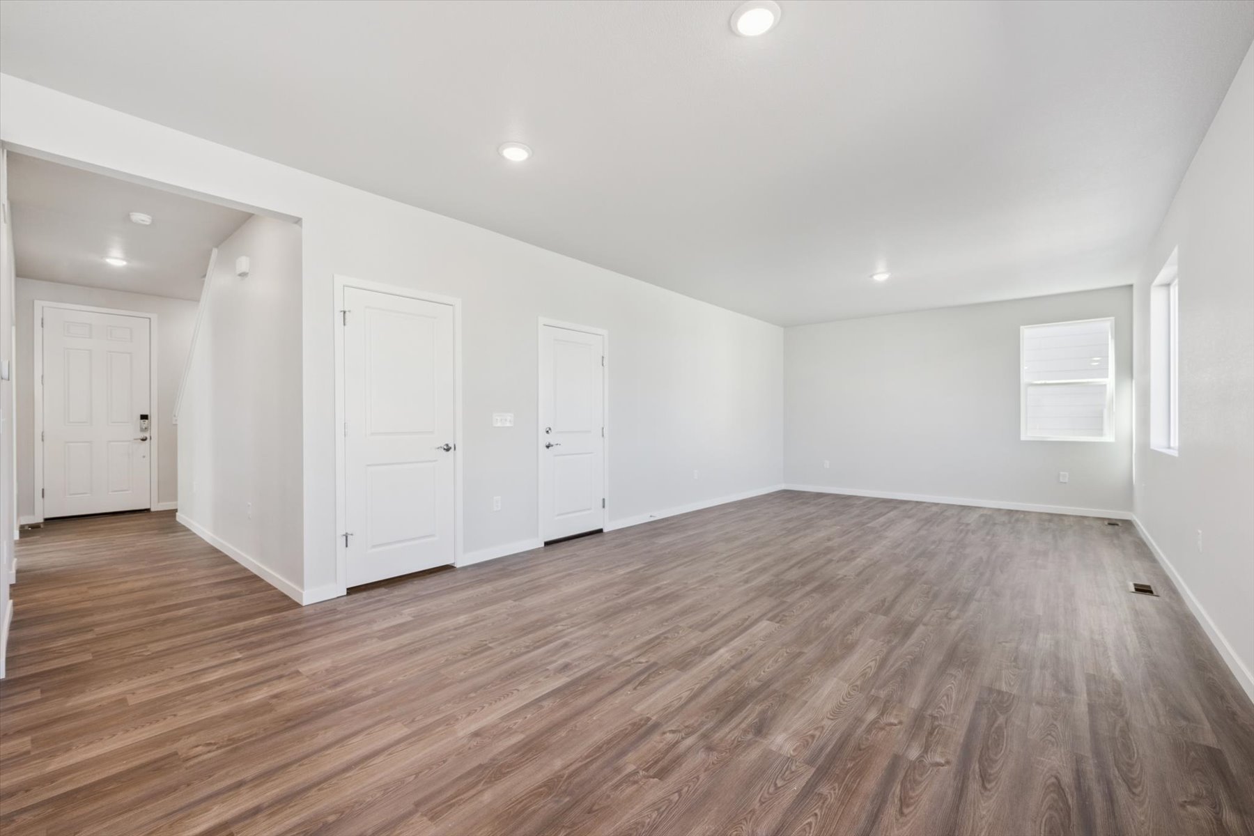 A room with white doors.