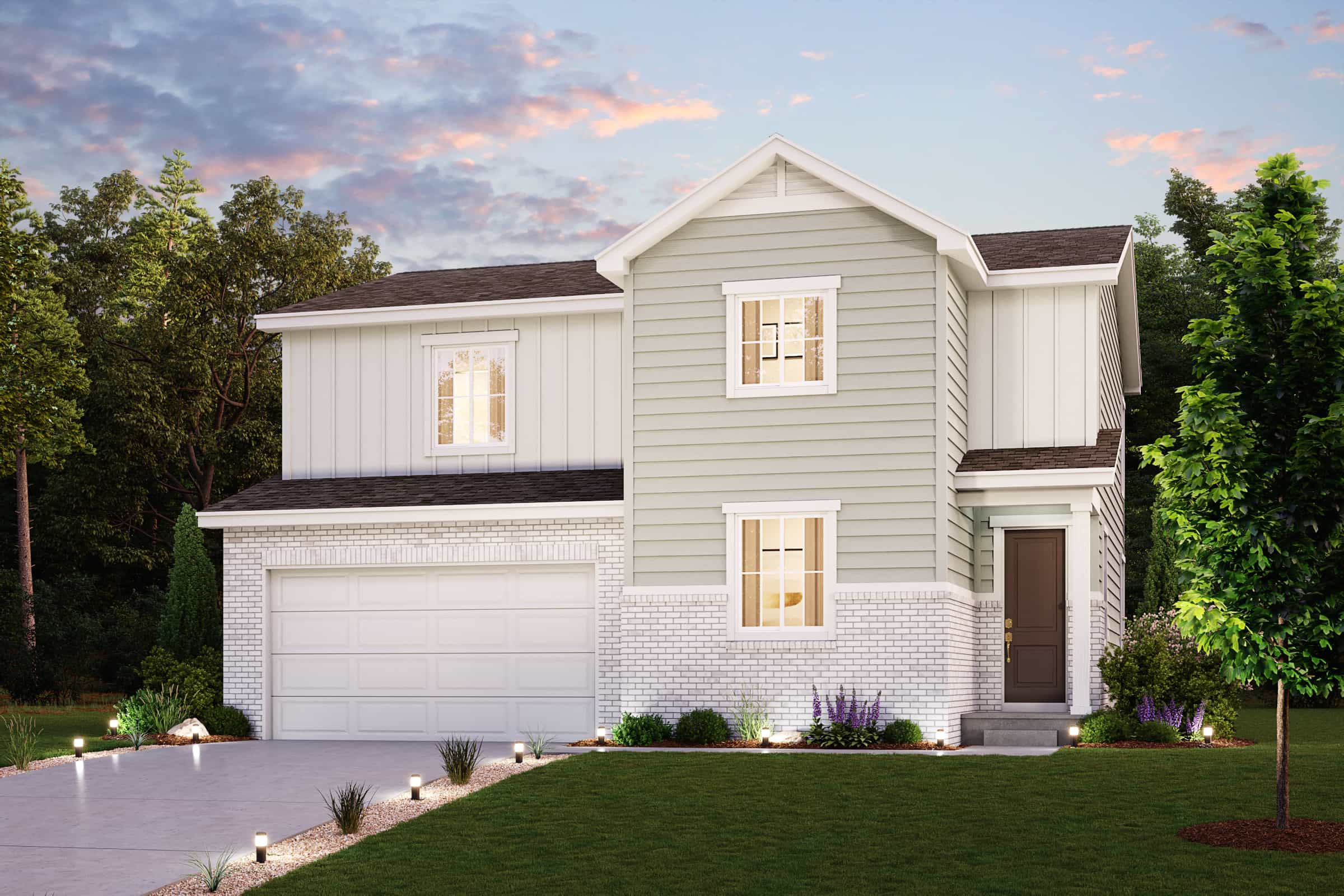 A house with a garage.