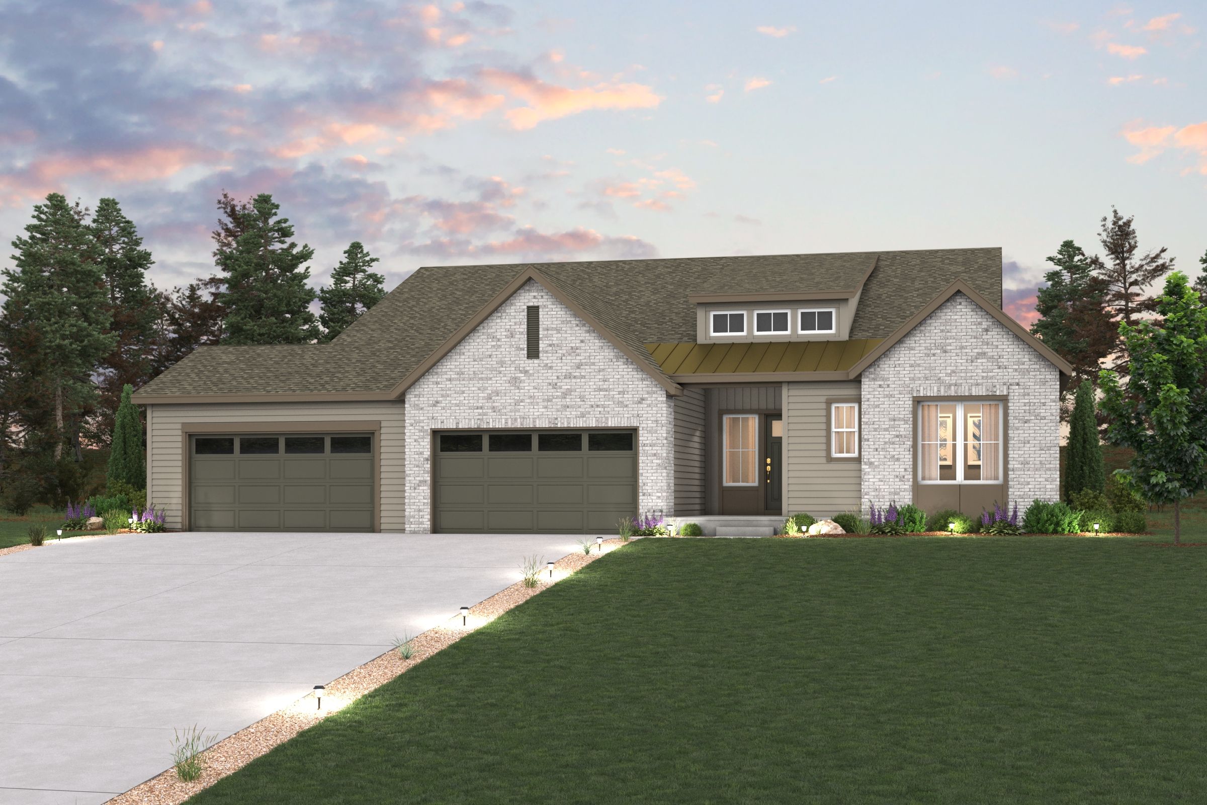 A house with a driveway.