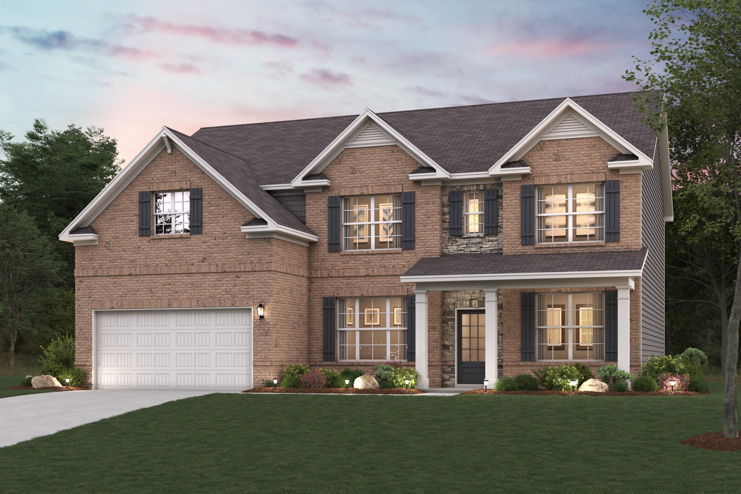 A large brick house.