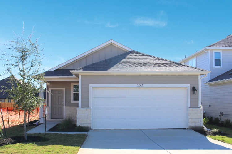 A house with a garage.