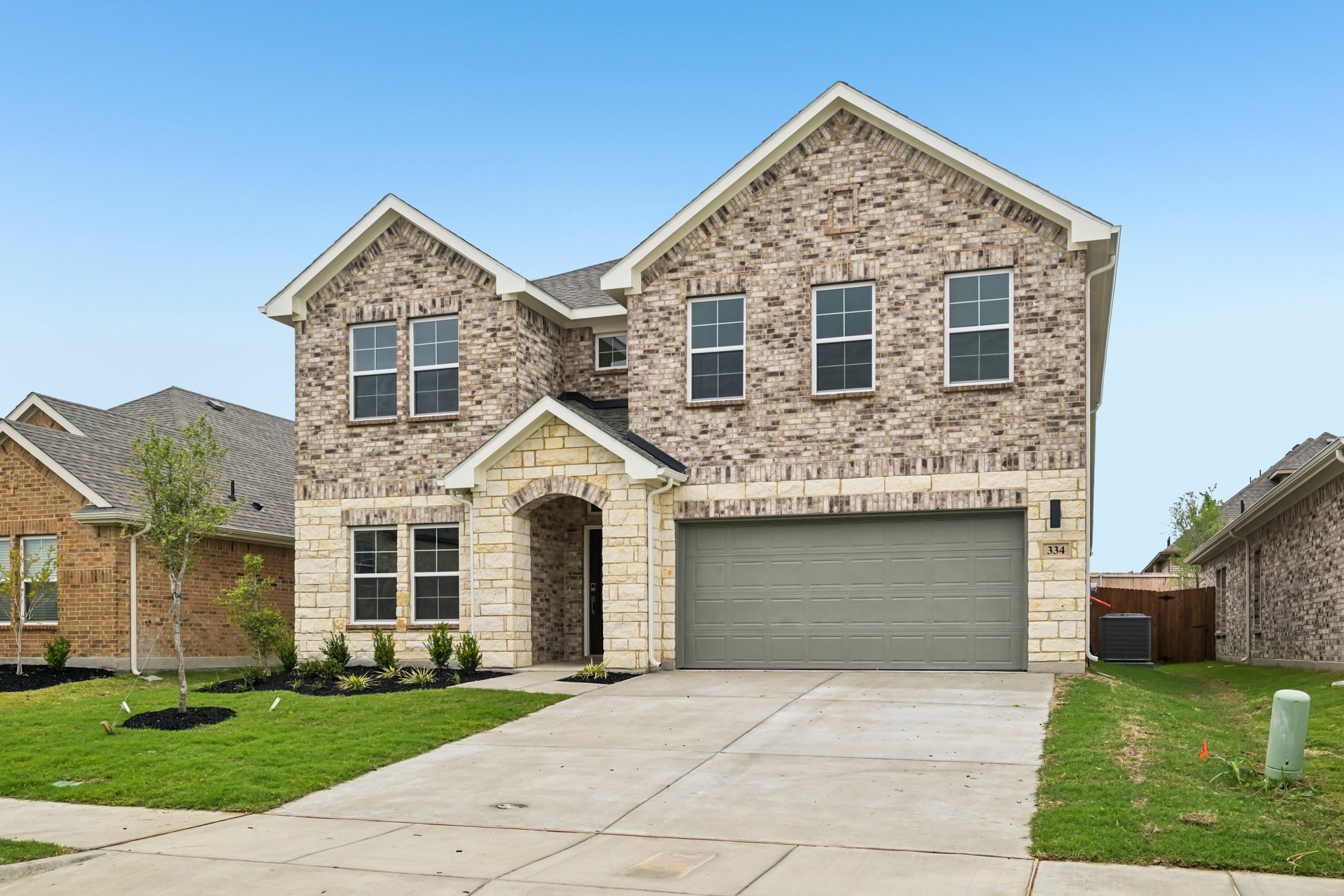 A large brick house.