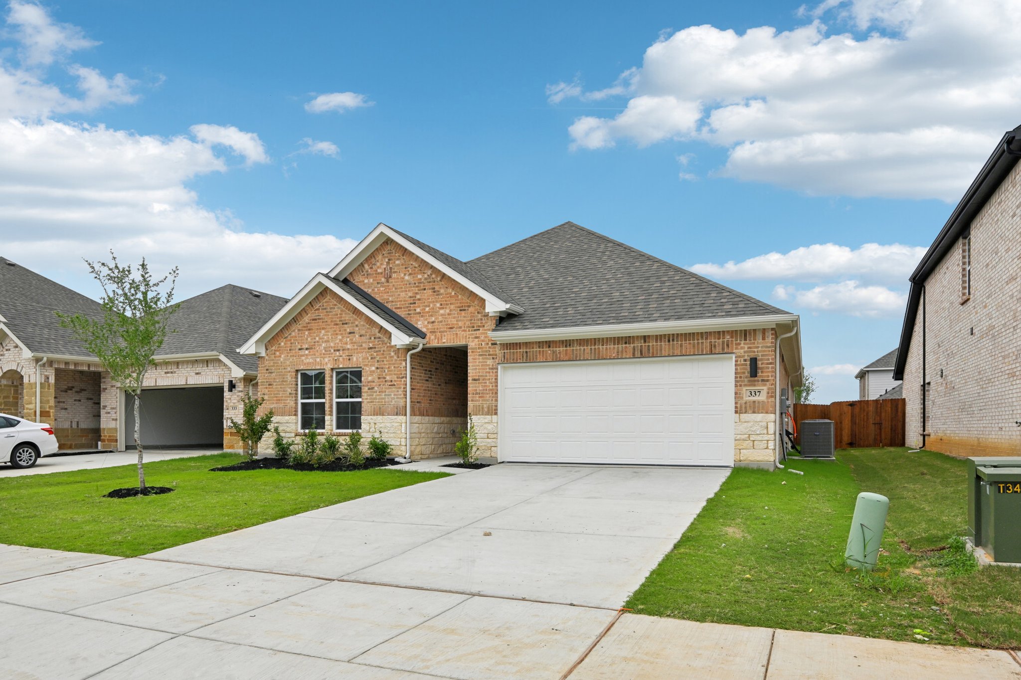 A house with a garage.