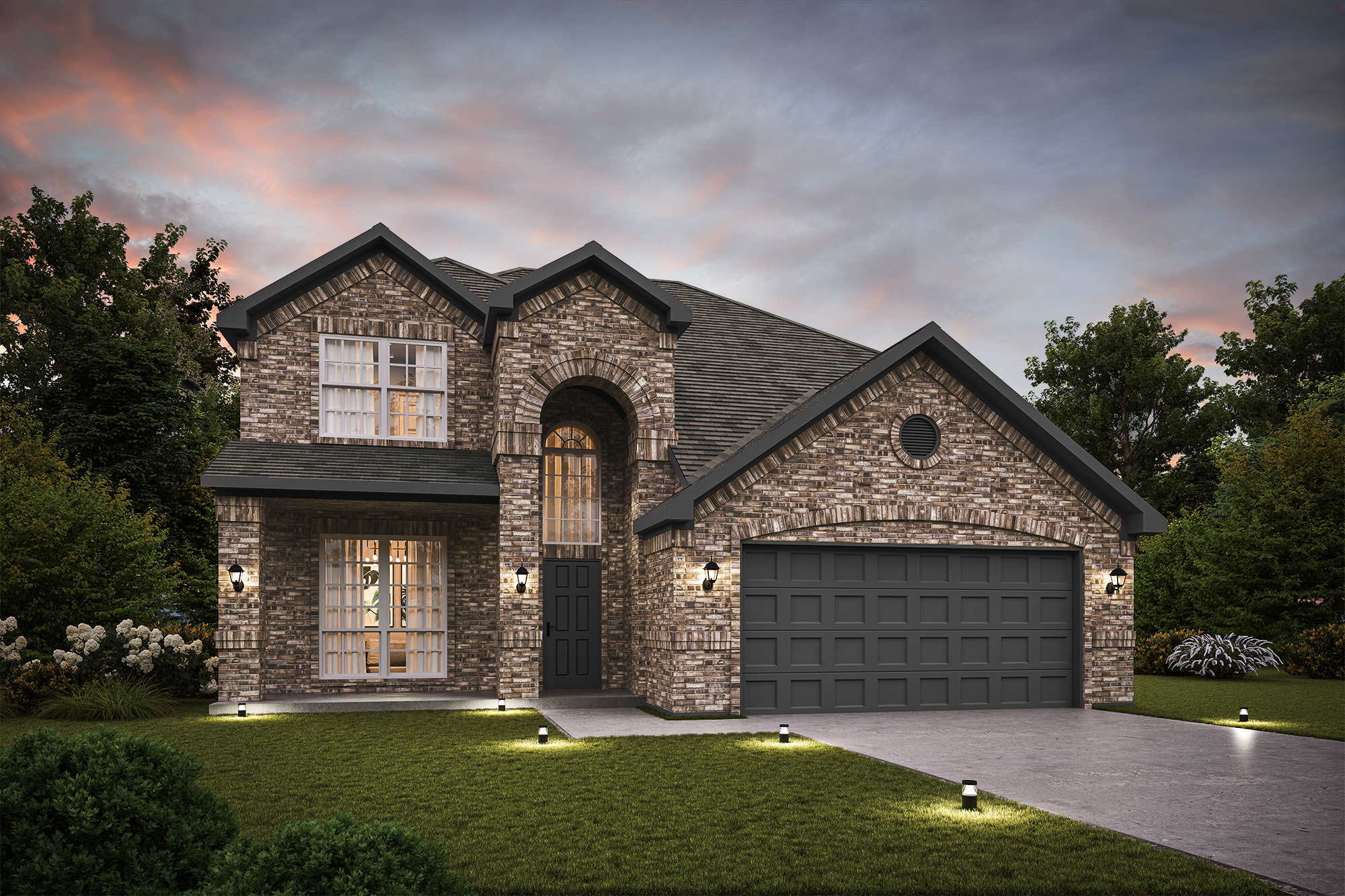 A house with a garage.