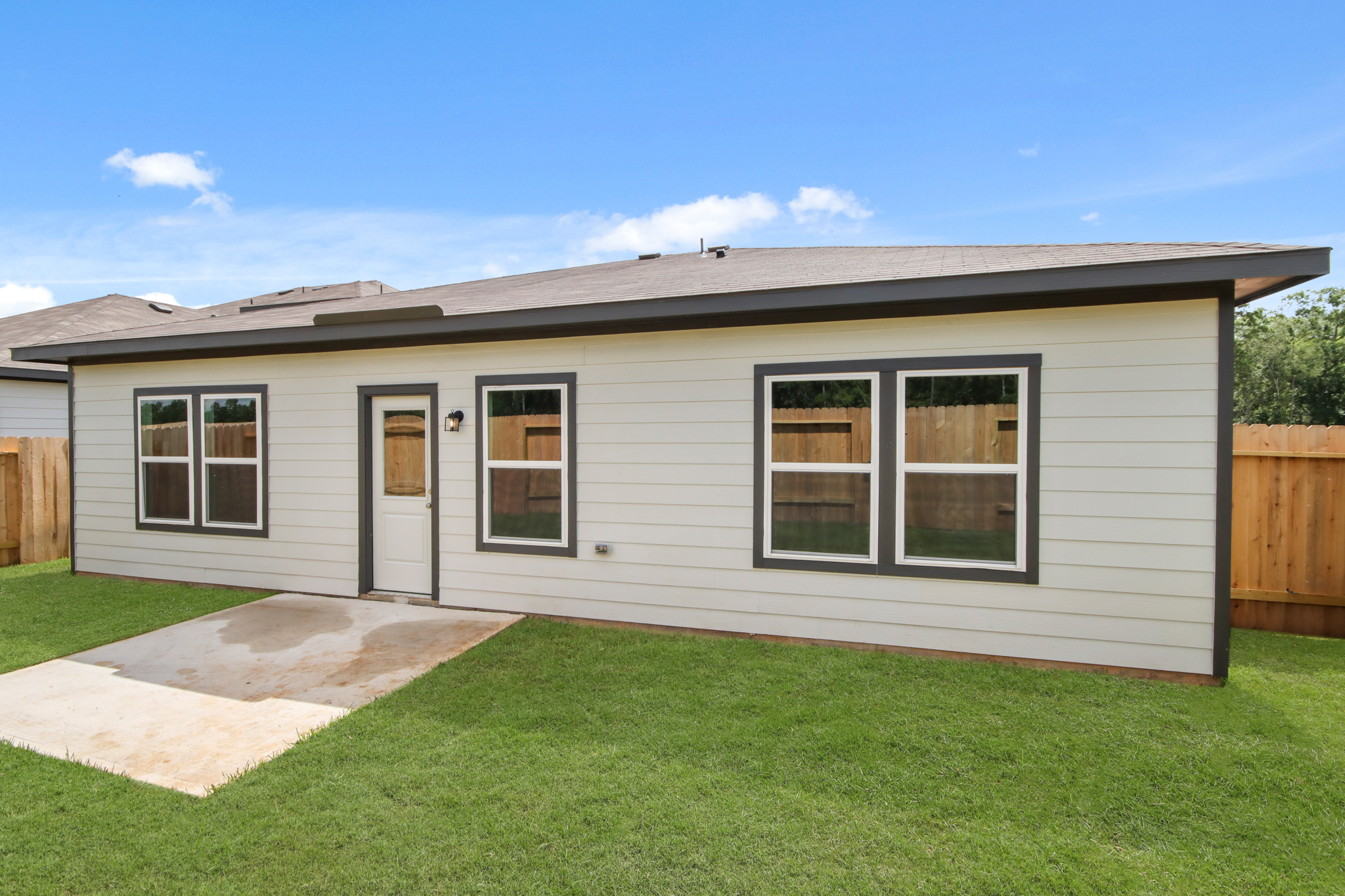 A house with a yard.