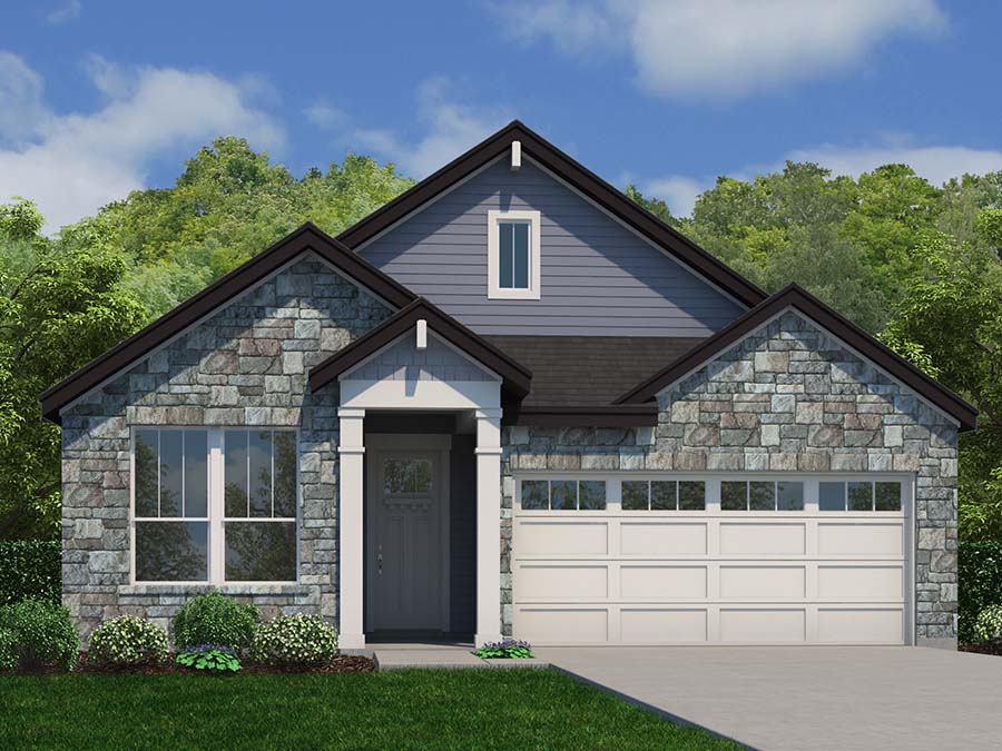 A house with a garage.