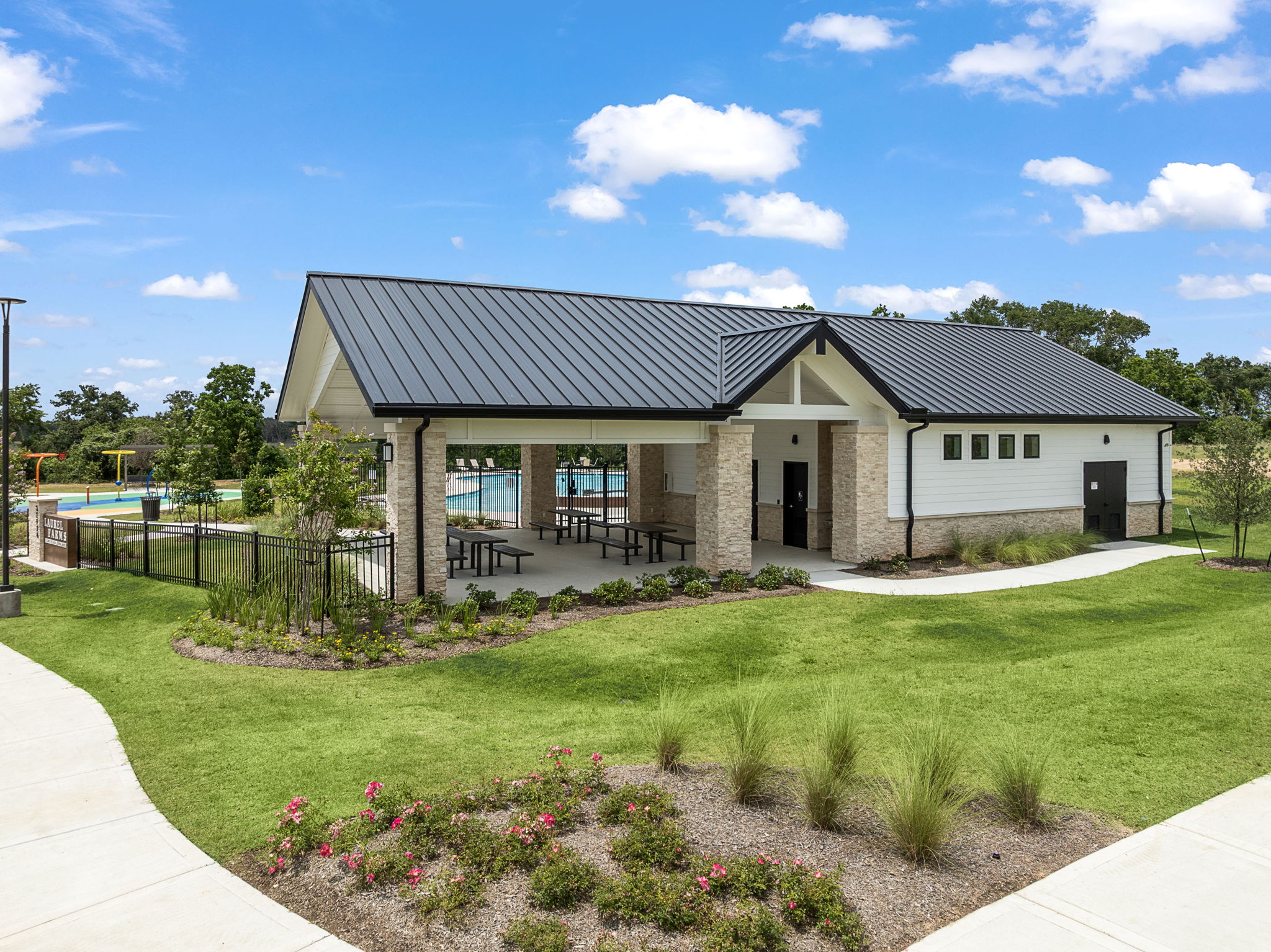 A house with a large front yard.