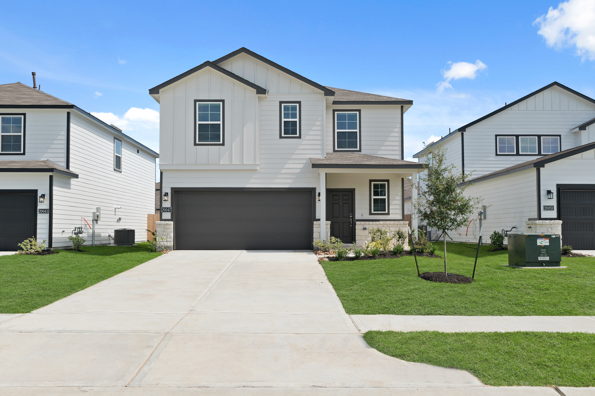 A house with a driveway.
