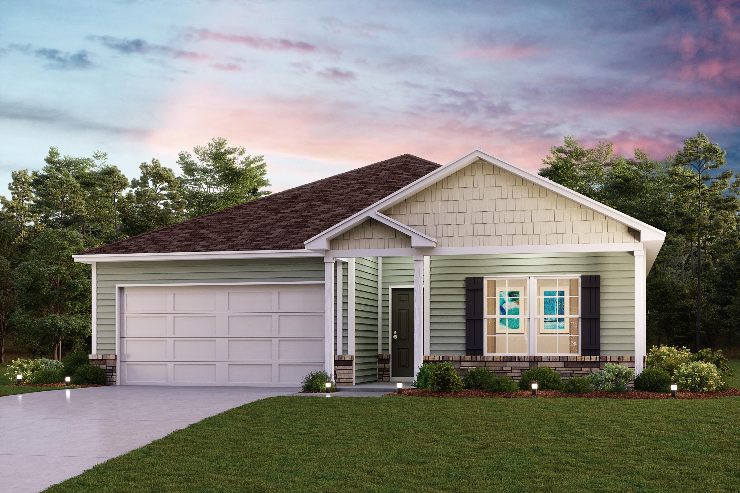 A house with a garage.