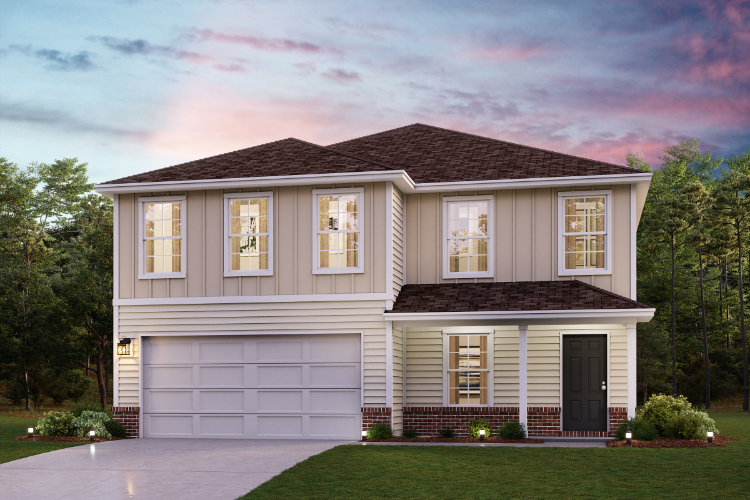 A house with a garage.